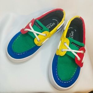Sperry Tuck Jr red blue green yellow.